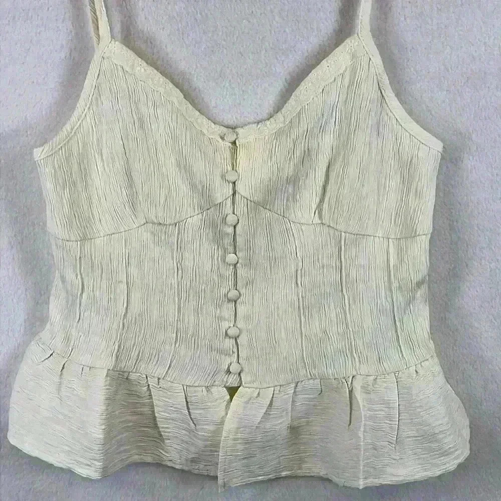 By Together Women’s Camisole Sz Medium Cream Cottagecore Coquette Feminine NWT